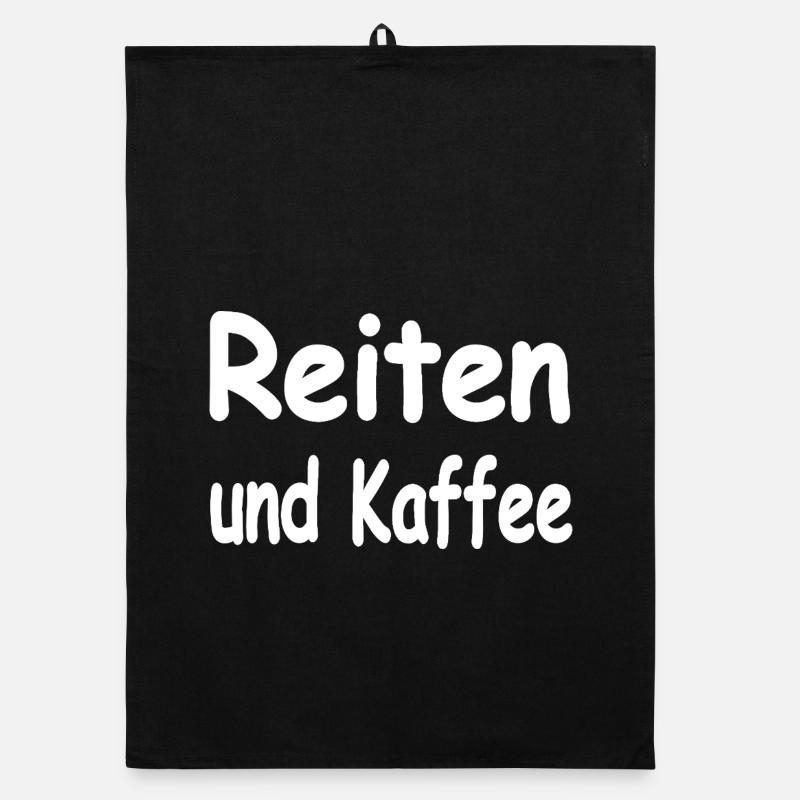 Reiten - Organic Geschirrtuch - Schwarz