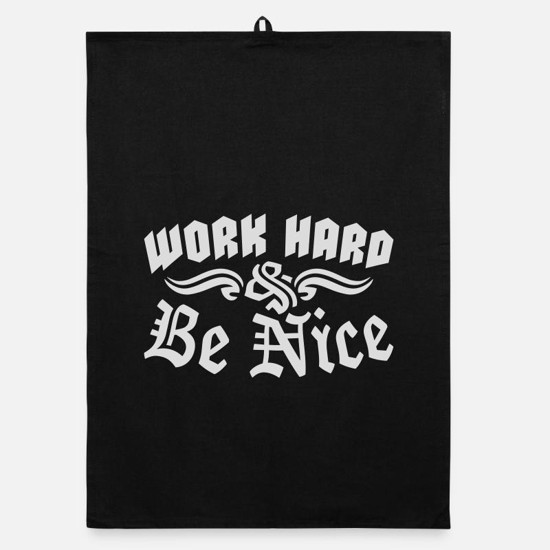 Work Hard Be Nice Motivation Positiver Geist Zitat Organic Geschirrtuch