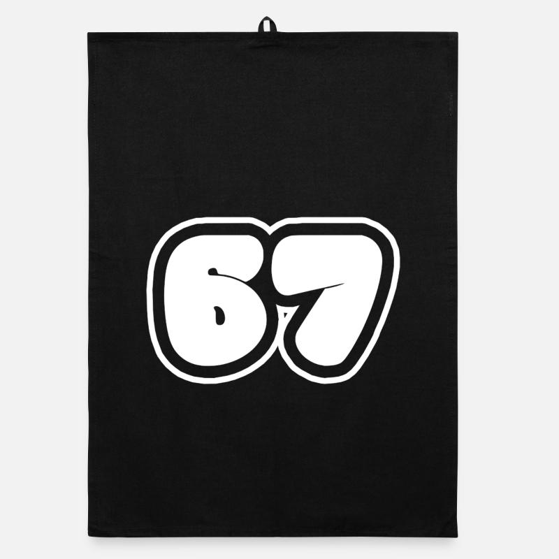 67 Nummer - Organic Geschirrtuch - Schwarz