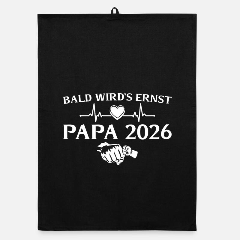 Papa 2026 Bald wird's ernst - Vaterschaft Organic Geschirrtuch