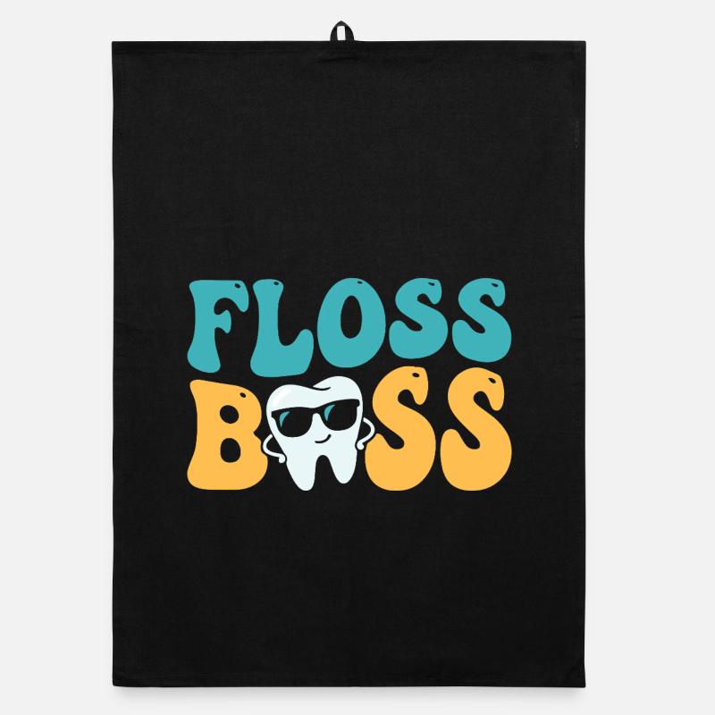 Floss Dental Assistant Dentist Organic dish towel
