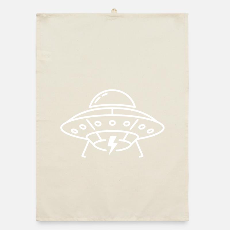 UFO Lightning Energy Power Outline Vector Organic dish towel