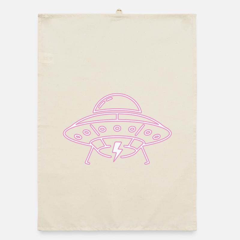 UFO Neon Pink Lightning Party Techno Vector Torchon bio