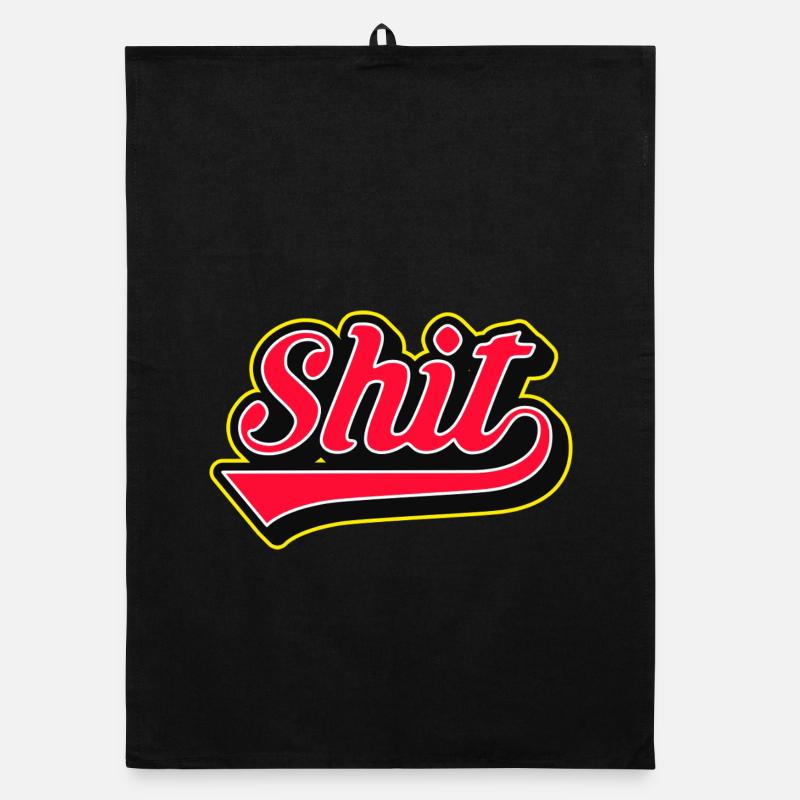 Shit Word Script Logo Organic Geschirrtuch