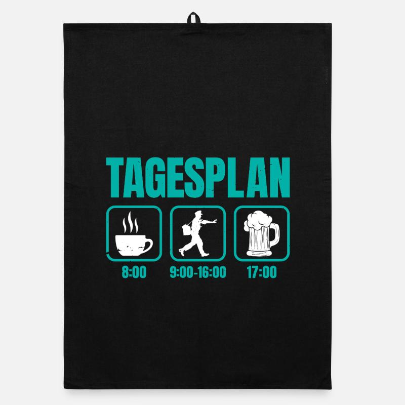 Postman DAILY SCHEDULE Delivering Packages Funny Organic dish towel