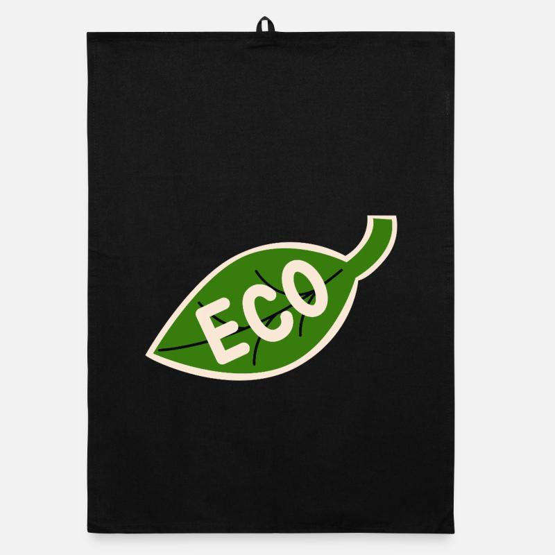 Öko-Blatt-Emblem – Minimalismus Organic Geschirrtuch