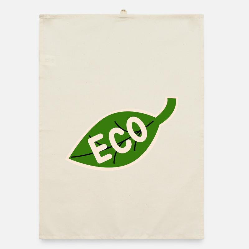 Eco Leaf Emblem - Minimal Nature Organic dish towel