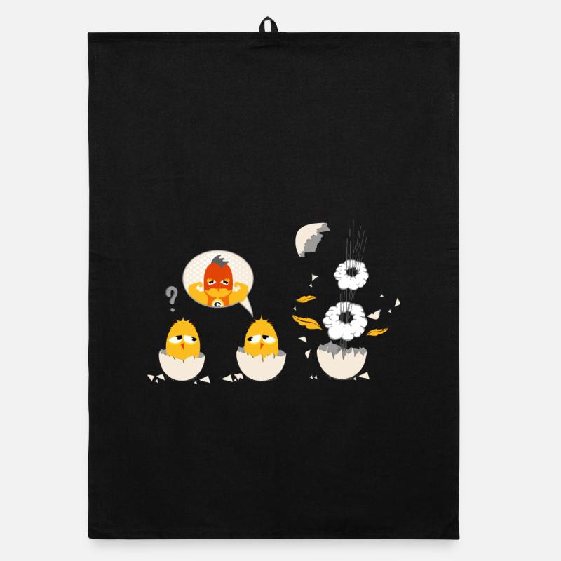 chick as a superhero Organic dish towel