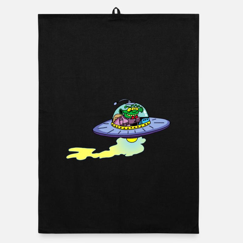 Alien Alien Raumschiff Organic Geschirrtuch