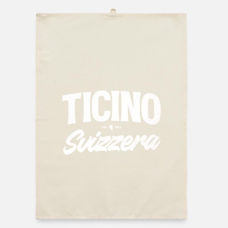 Ticino Schweiz Script Logo Organic Geschirrtuch
