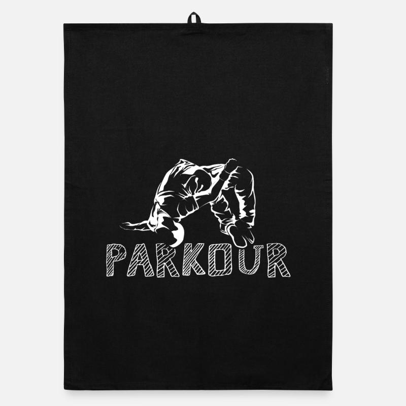 backflip somersault parkour freerunning icon graphic Organic dish towel
