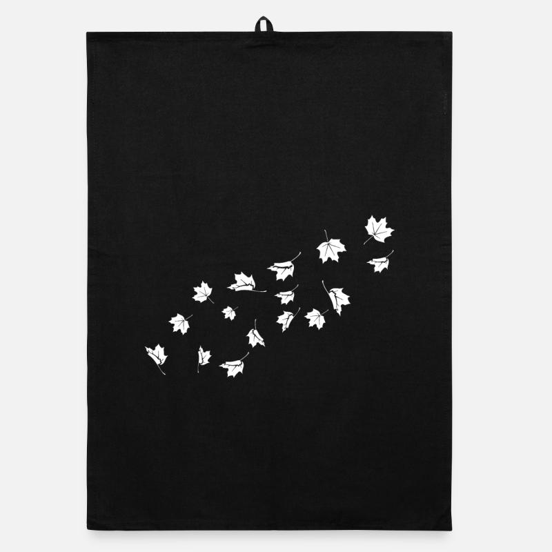 Minimalist maple leaves blowing in the wind Organic dish towel