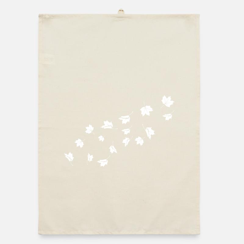 Minimalist maple leaves blowing in the wind Organic dish towel