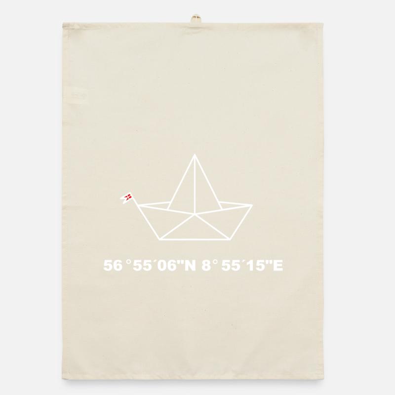 Folding Boat Coordinates Design , Ejerslev Havn Organic dish towel