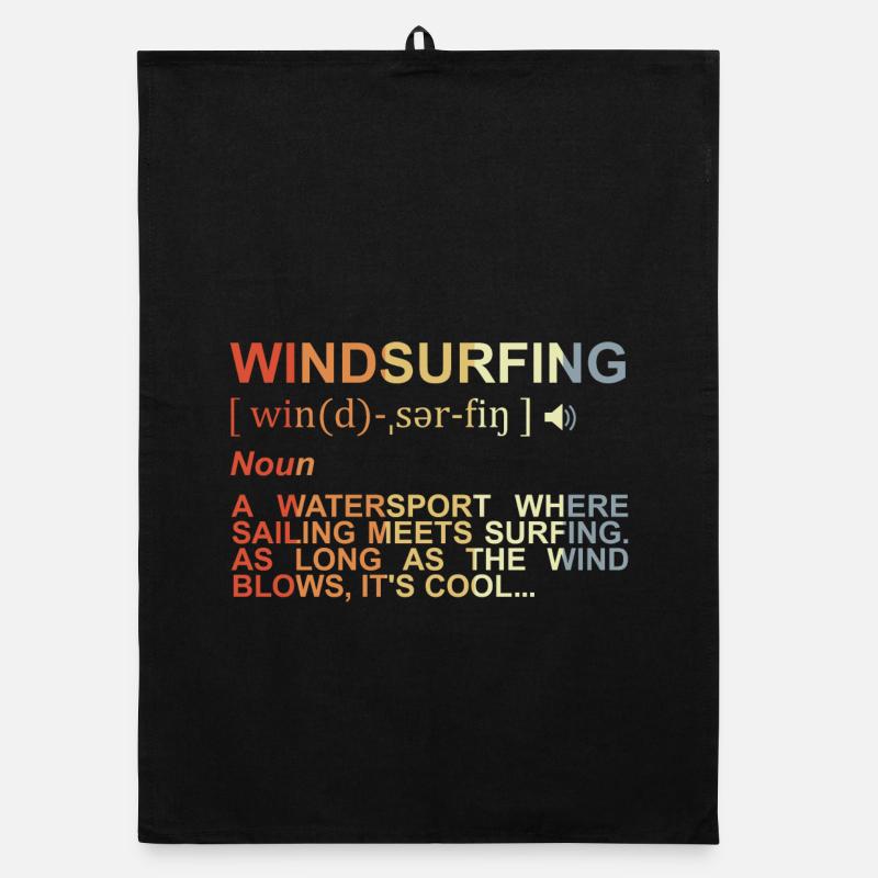 Windsurfen Bedeutung - Organic Geschirrtuch - Schwarz