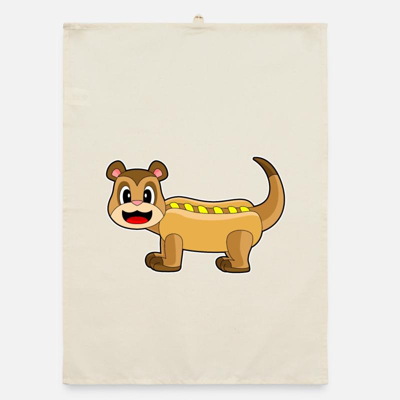 Erdmännchen Hotdog Organic Geschirrtuch