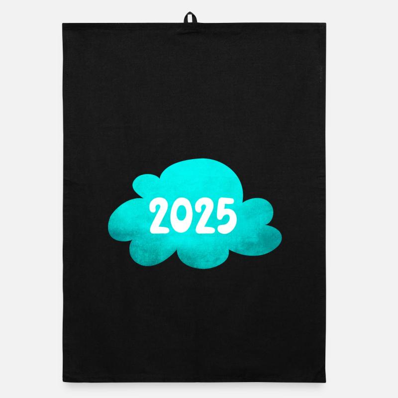 Cloud 2025 Structure Nouvel An Réveillon du Nouvel An Nouvel An Torchon bio