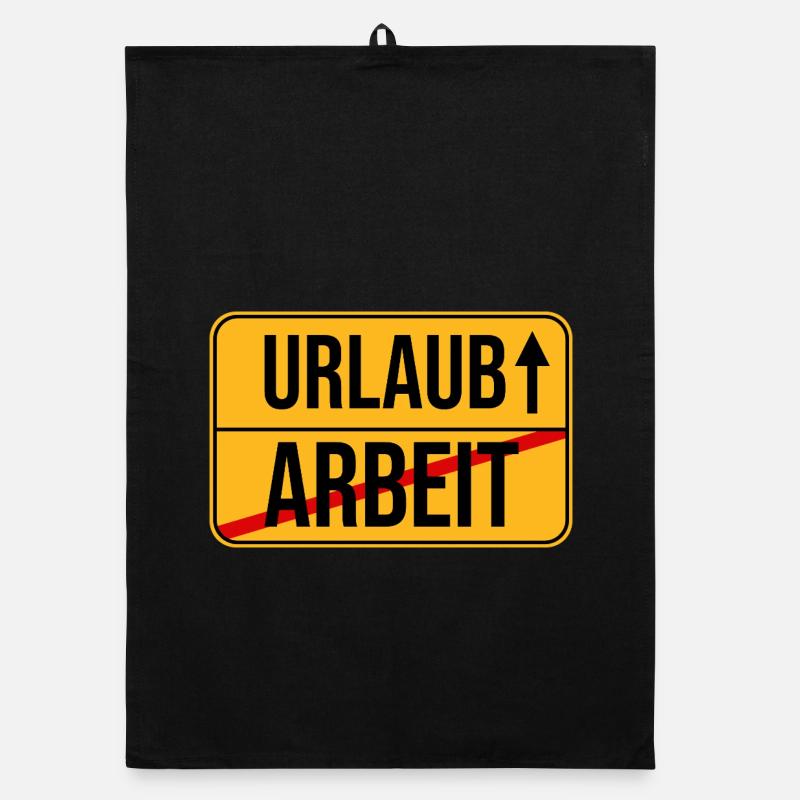 Urlaub Arbeit Wegweiser Design Organic Geschirrtuch