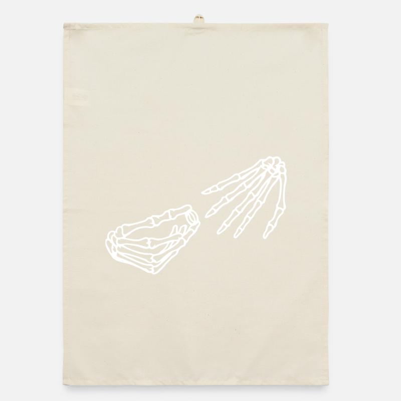 Ätherisches Skelett Hand und Schädel Illustration Organic Geschirrtuch