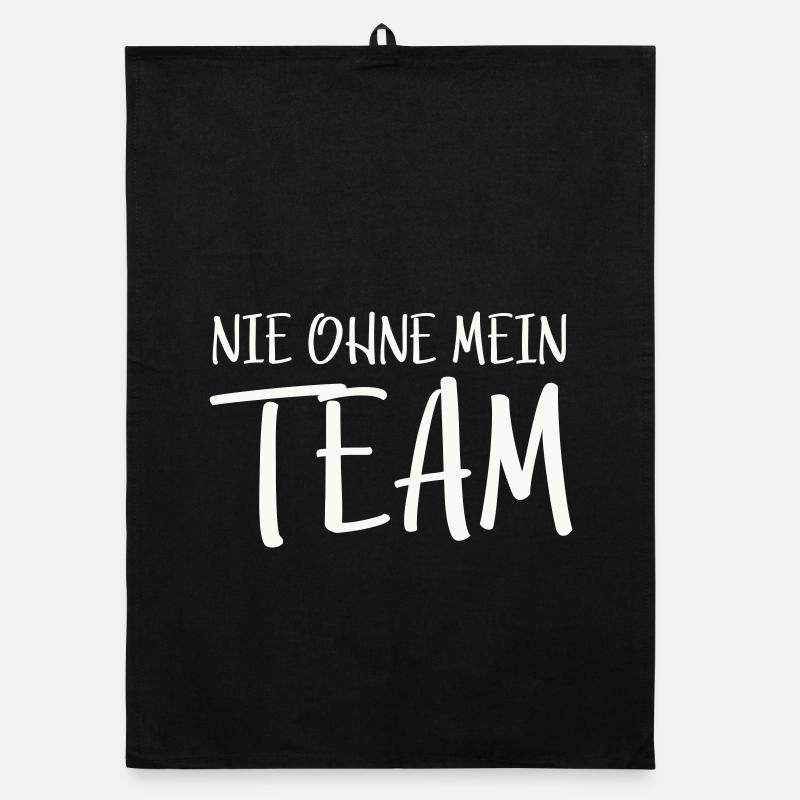 Mein Team - Organic Geschirrtuch - Schwarz