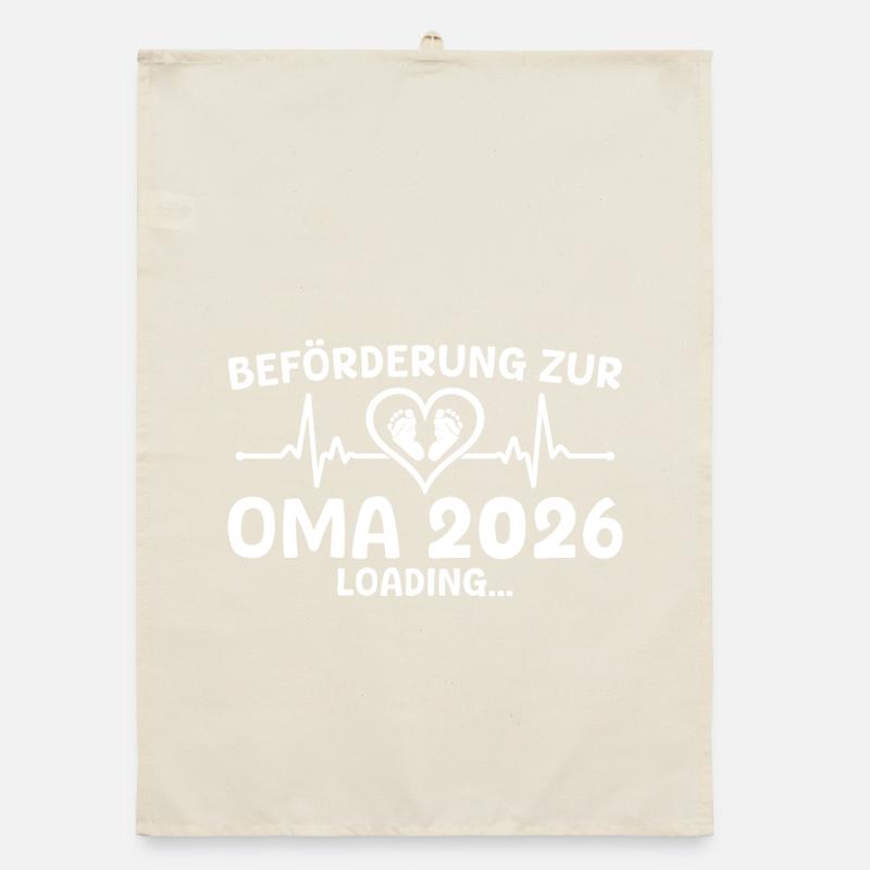 Werdende Oma 2026 loading - Großmutter Organic Geschirrtuch