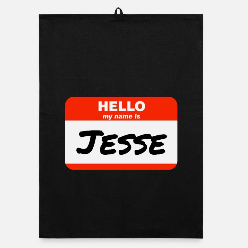 Hello My Name Is Jesse Label Name Tag Organic dish towel