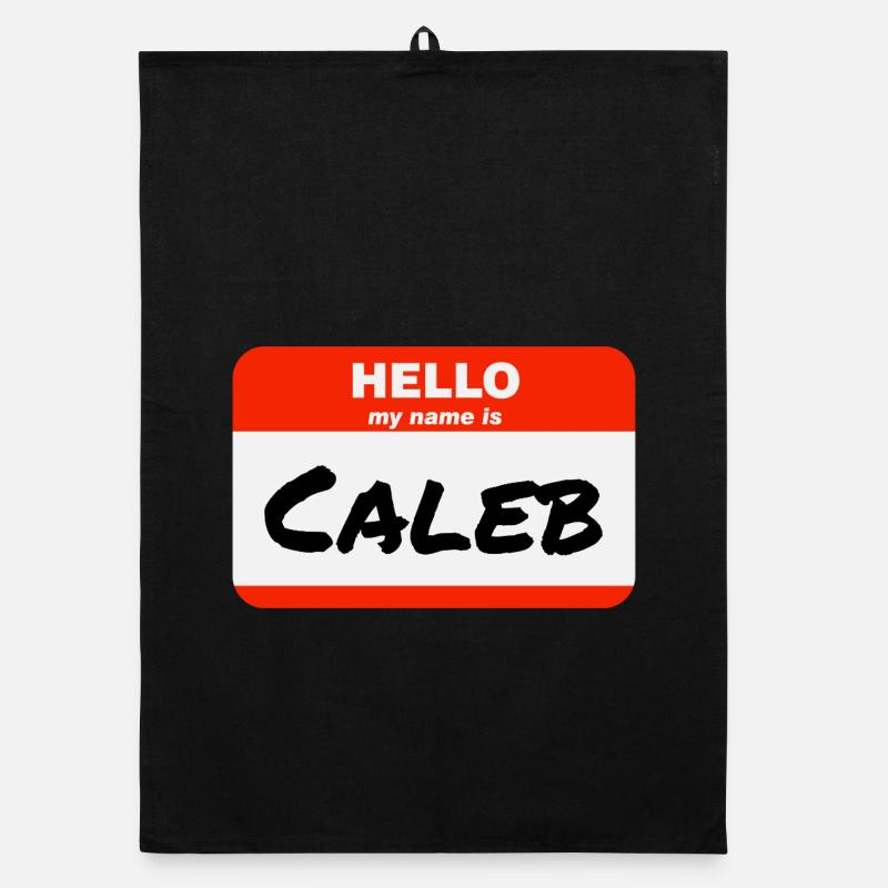 Hello My Name Is Caleb Label Name Tag Organic dish towel