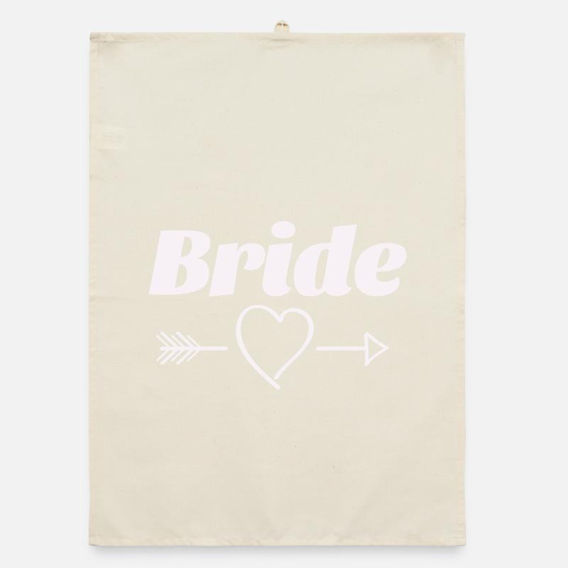 Braut Herz Pfeil Design Organic Geschirrtuch