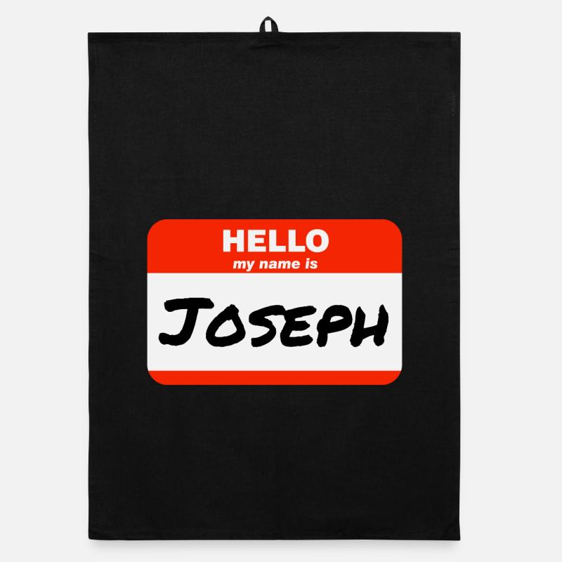 Hello My Name Is Joseph Label Name Tag Organic dish towel