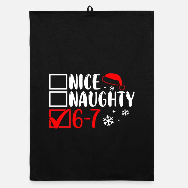 Funny Christmas Nice Naughty 67 Organic Geschirrtuch