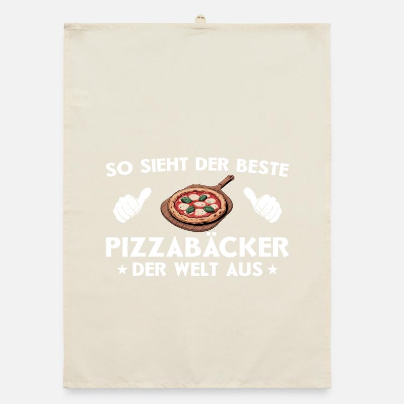 Pizza Bester Pizzabäcker Geschenkidee Organic Geschirrtuch