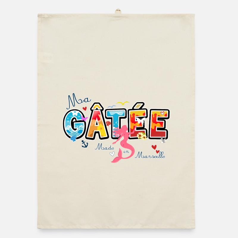 Ma Gatée, Expression marseillaise, valentines gift Torchon bio