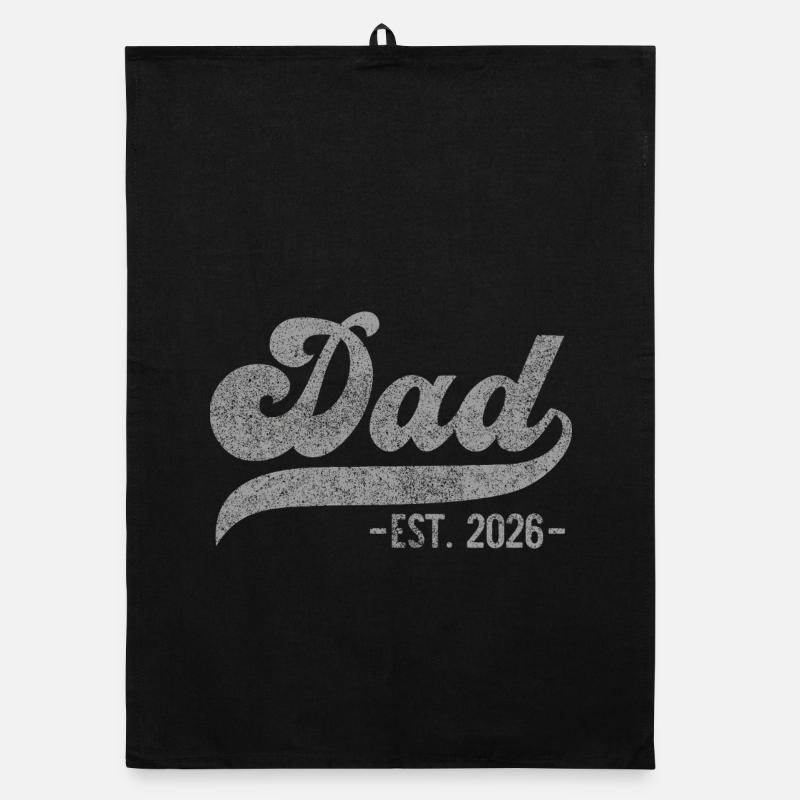 Dad EST. 2026 – Perfect Gift - Organic dish towel - black