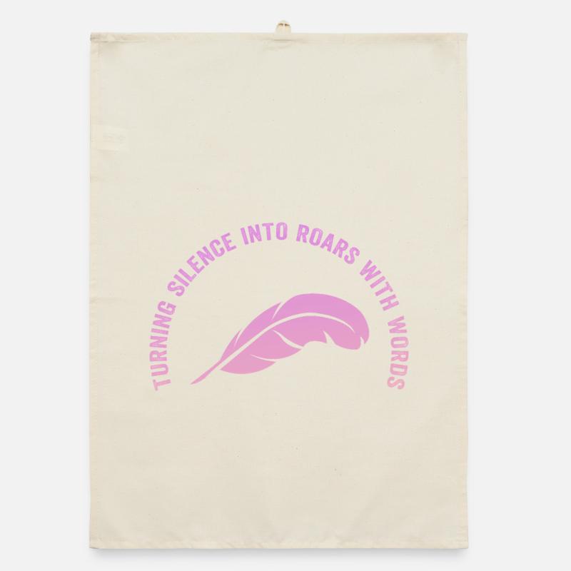 Wortfeder: Stille wird Weg Organic Geschirrtuch