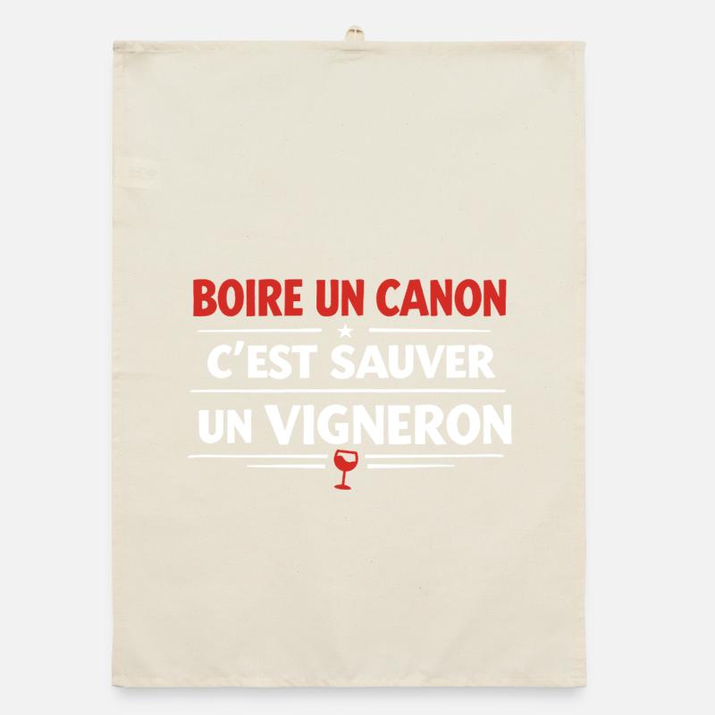 To have a drink is to save a winemaker Organic dish towel