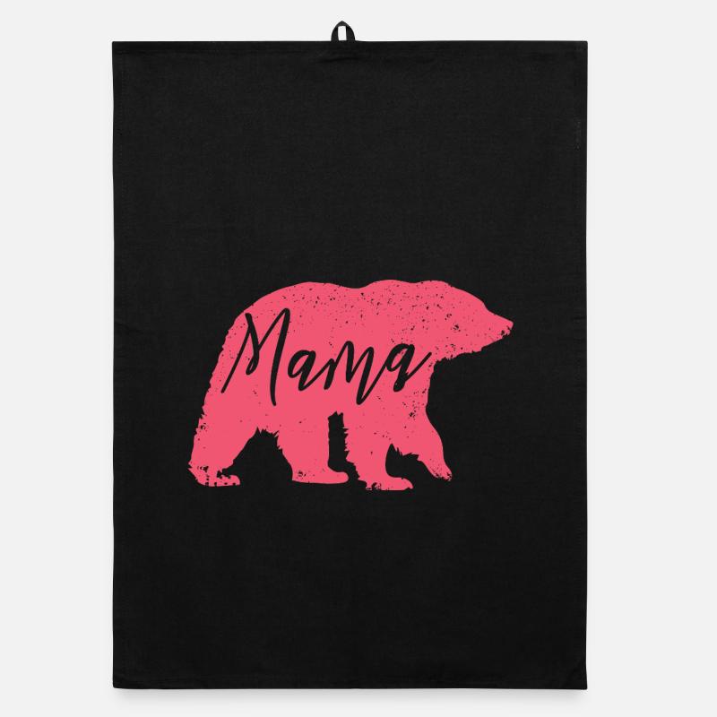 Mama Bär Pink – Süßes Muttertag Geschenk Organic Geschirrtuch