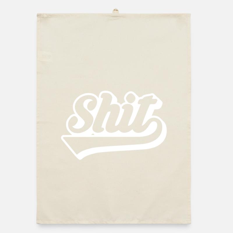 Merde Rétro Script Torchon bio