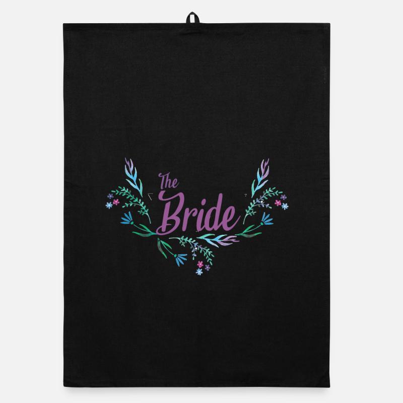 Conception de mariage avec guirlande de fleurs pour la mariée Torchon bio