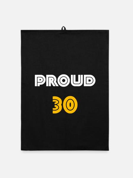 feiern, proud 30 - Organic Geschirrtuch - Schwarz - Vorne