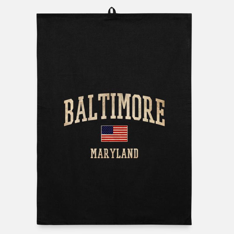 Style du drapeau vintage de Baltimore Torchon bio