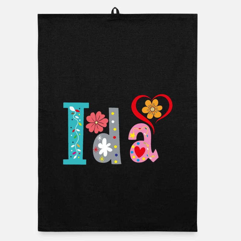 Personalized Ida Name Organic dish towel