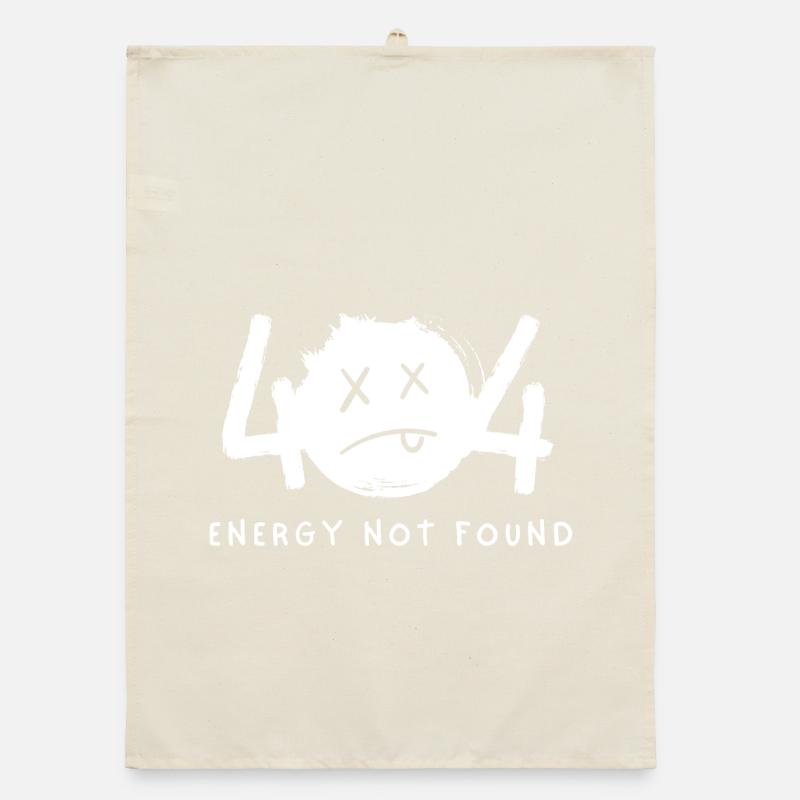 Funny 404 Error Energy Not Found Emoticon Organic dish towel