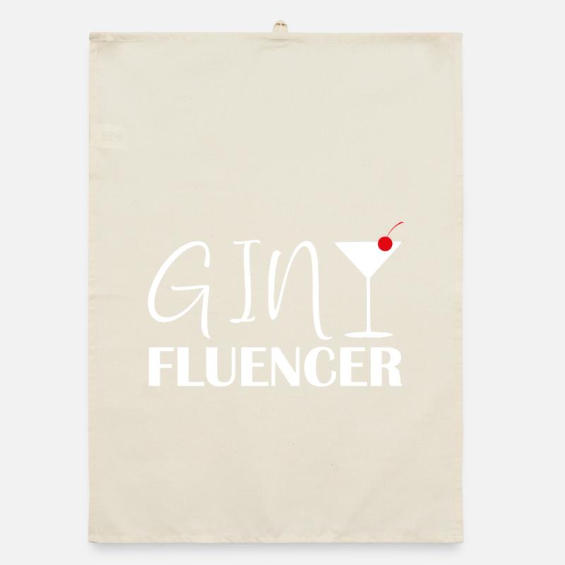 Ginfluencer Gin Statement Gin Drinker Saying Organic dish towel