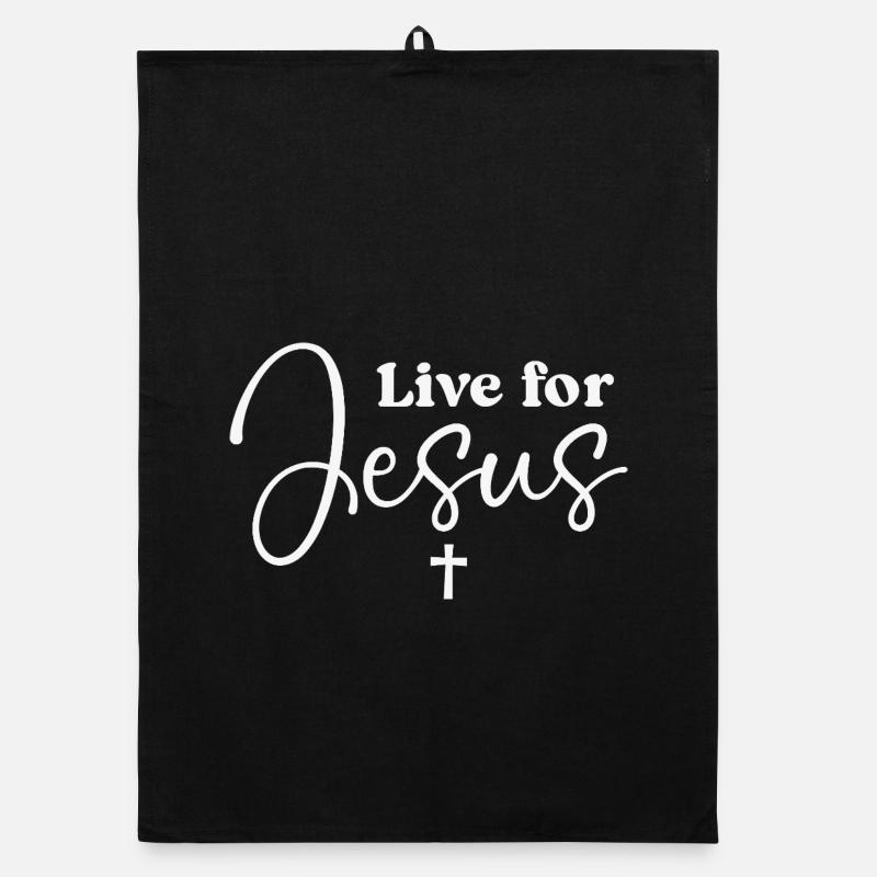 Live for Jesus Script Typografie Organic Geschirrtuch