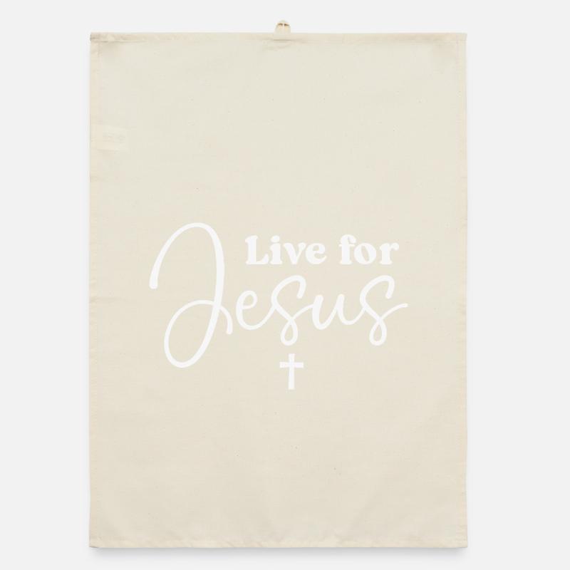 Live for Jesus Script Typografie Organic Geschirrtuch