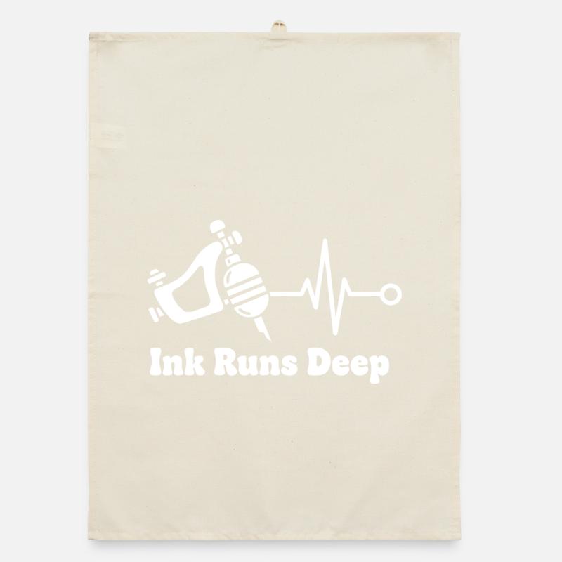 Ink Runs Deep Tattoo Pulse Organic Geschirrtuch