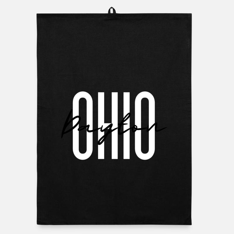 Ohio Script Overlay auf fetten Blockbuchstaben Organic Geschirrtuch