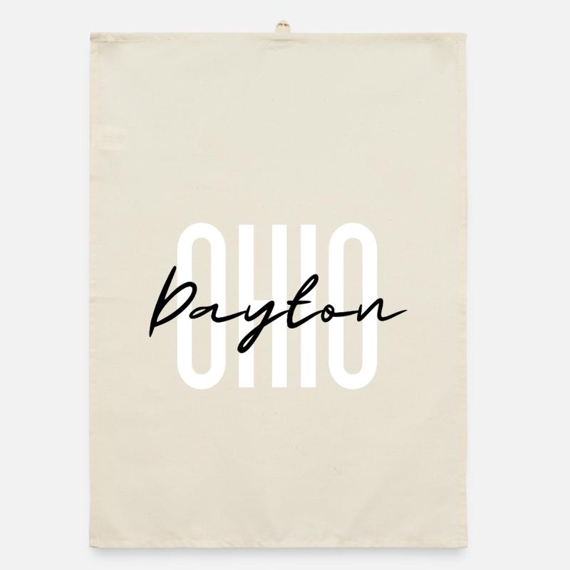 Ohio Script Overlay auf fetten Blockbuchstaben Organic Geschirrtuch