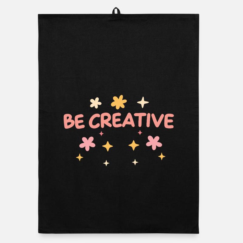 Be Creative - Pastel Doodle Typo Torchon bio