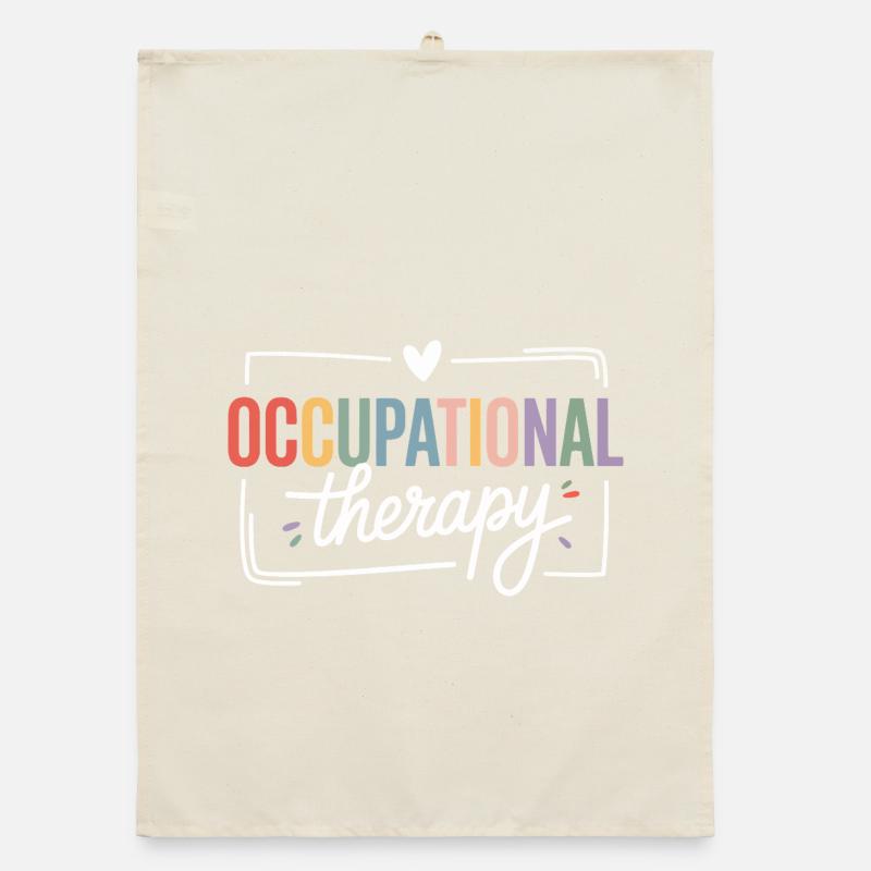 Colored Occupational Therapy Typography Organic dish towel